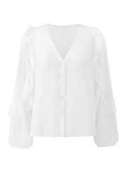 SASSYCLASSY Langarmbluse Langarm Chiffon Bluse Damen günstig online kaufen