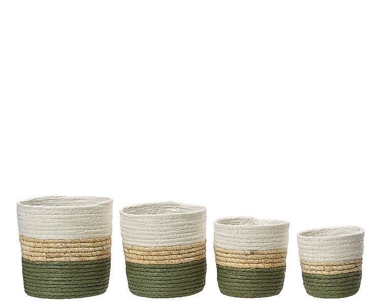 Kaemingk Blumentopf, Blumentopf geflochten 12-18cm Weiß günstig online kaufen