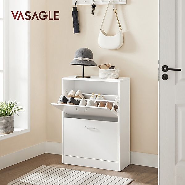 VASAGLE Schuhschrank Schuhregal Schuhkipper mit 2 günstig online kaufen