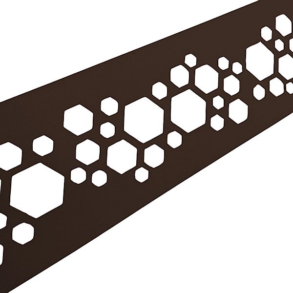 zaunzu Sichtschutz PREMIUM Dekor Hexagon Einzelstreifen Braun 2,55m günstig online kaufen