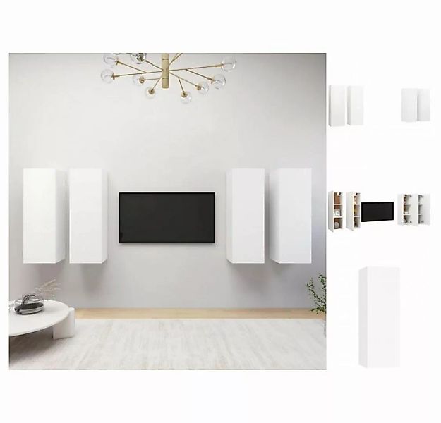 vidaXL TV-Schrank TV-Schränke 4 Stk Weiß 30,5x30x90 cm Spanplatte Lowboard günstig online kaufen