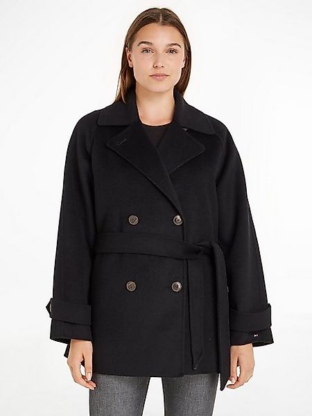 Tommy Hilfiger Kurzmantel "DF WOOL BLEND SHORT TRENCH", mit Bindegürtel günstig online kaufen