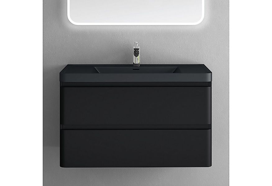 doporro Badmöbel-Set Mineraguss Waschbeckenunterschrank Badezimmer Soft-Clo günstig online kaufen