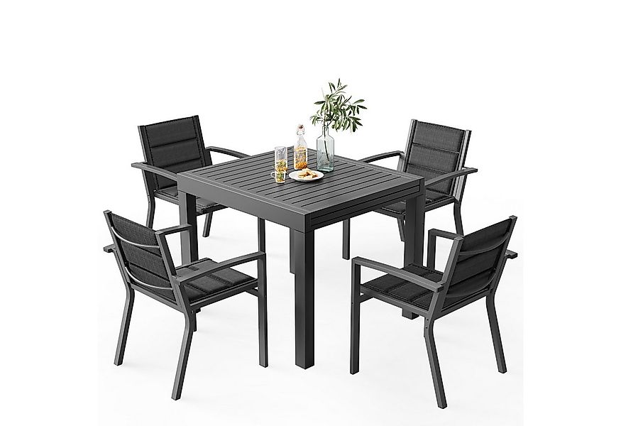 HOMALL Gartentisch Gartentisch Aluminium Ausziehtisch 80/160 130/260cm Essz günstig online kaufen