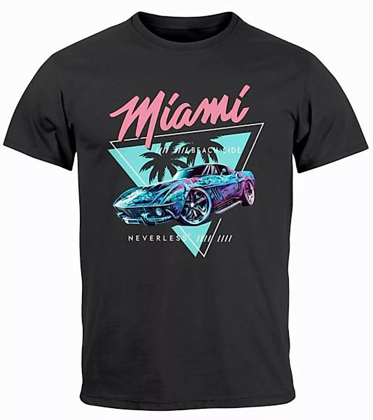 Neverless Print-Shirt Herren T-Shirt Bedruckt Miami Beach Surfing Motiv USA günstig online kaufen