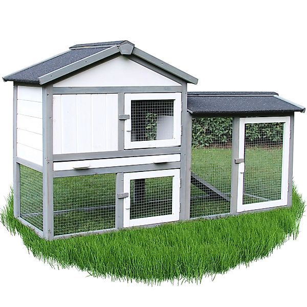 NYVI Kleintierstall Hasenstall mit Auslauf - Kleintierstall mit Gehege - 14 günstig online kaufen