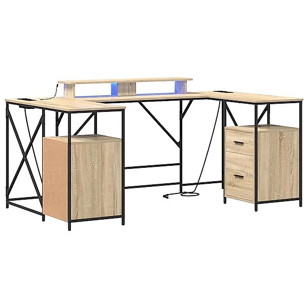 vidaXL Schreibtisch Sonoma-Eiche 182 x 101 x 87,5 cm Holzwerkstoff 3376137 günstig online kaufen