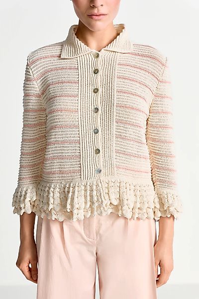 RICHROYAL Strickjacke Regular fit mit Spitzendetails günstig online kaufen