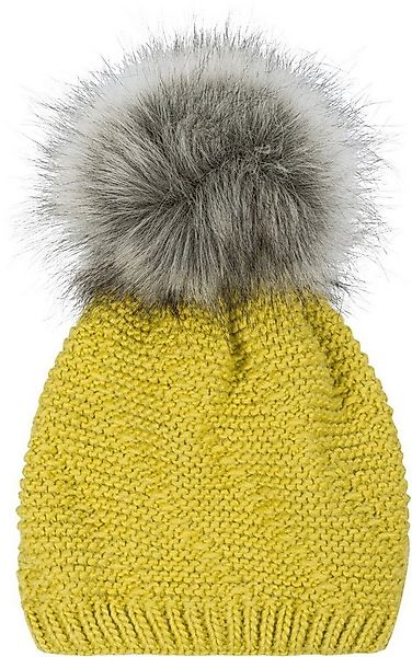 styleBREAKER Bommelmütze Einfarbige Strick Bommelmütze mit Thermo-Fleece (1 günstig online kaufen