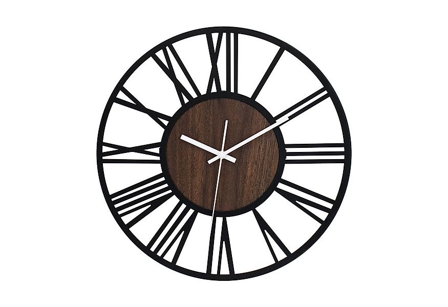 K&L Wall Art Wanduhr industrielle XL Holz-Metall Uhr ohne Tick-Geräusche (l günstig online kaufen
