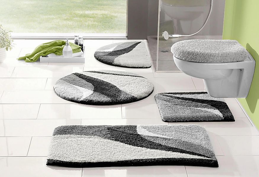 my home Badematte "Magnus, Badvorleger, Badezimmer Teppich" mehrfarbig, Bad günstig online kaufen