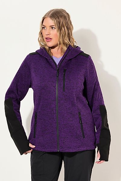 Ulla Popken Sweatjacke Fleecejacke Reflektordruck Kapuze günstig online kaufen