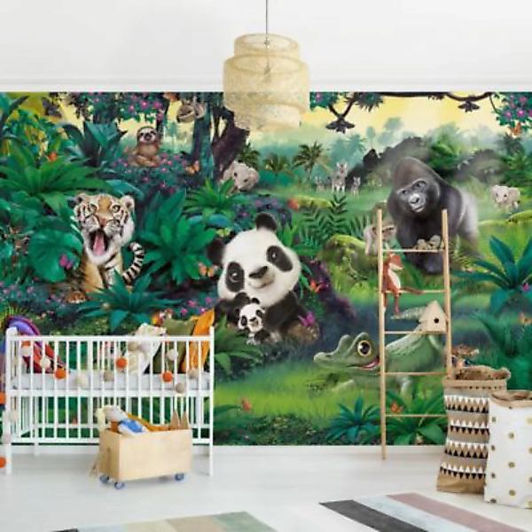 Bilderwelten Kindertapete Dschungel mit Tieren bunt Gr. 432 x 290 günstig online kaufen
