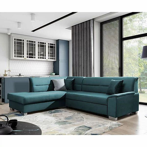Ecksofa Funktionsecke 247 cm breit mit Bettkasten günstig online kaufen