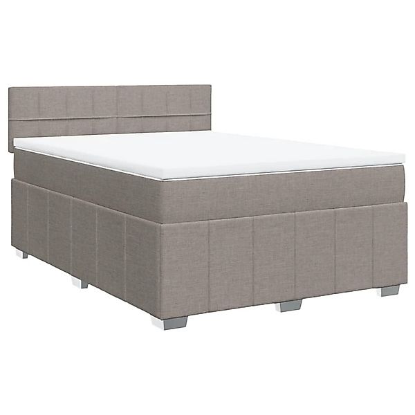 vidaXL Boxspringbett mit Matratze Taupe 140x200 cm Stoff 3287095 günstig online kaufen