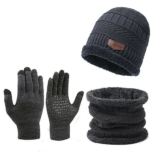 XDeer Halswärmer 3-teiliges Set Herren Winterschal Handschuh,Hals mit Samt, günstig online kaufen