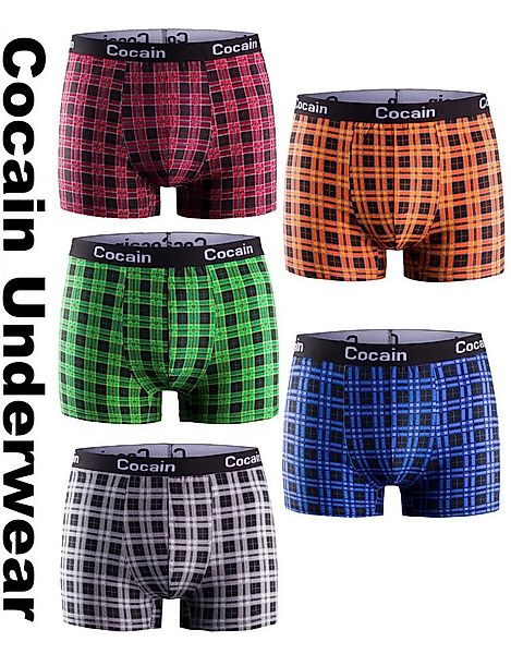 Cocain underwear Boxershorts 5 Boxershorts karierte farbig Herren Unterhose günstig online kaufen