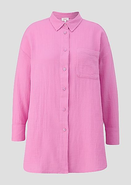 s.Oliver Langarmbluse Lange Hemdbluse aus Baumwolle günstig online kaufen
