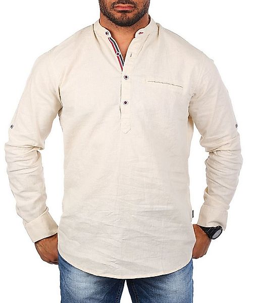 CARISMA Langarmhemd Stehkragen Tunika Baumwoll Leinen Mix legere 8443 Regul günstig online kaufen