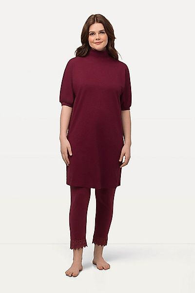 Ulla Popken Longshirt Longshirt Eggshape Rollkragen Halbarm Biobaumwolle günstig online kaufen