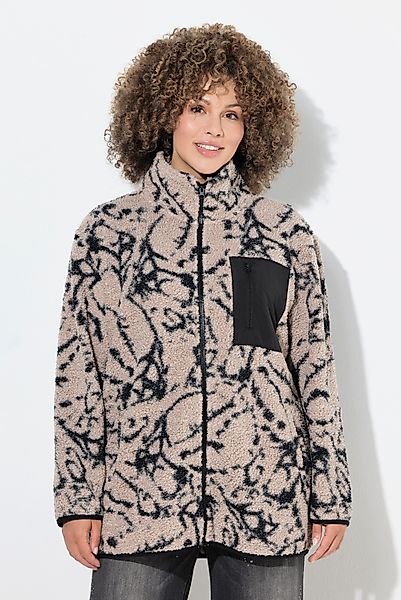 Ulla Popken Sweatjacke Teddyjacke Stehkragen elastische günstig online kaufen