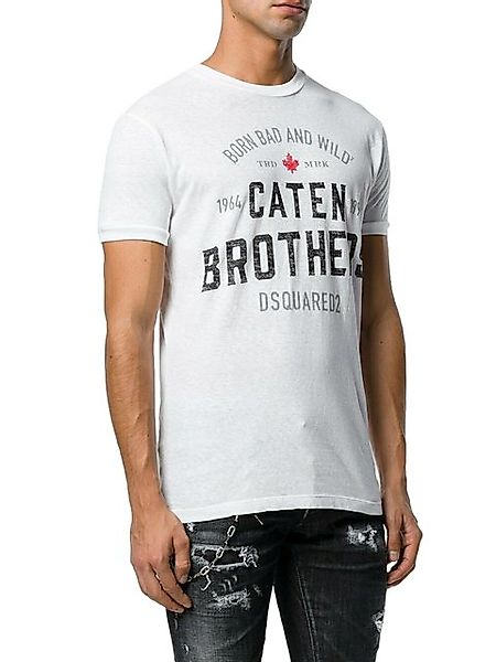 Dsquared2 Print-Shirt Dsquared2 Caten Brothers T-Shirt Herren Weiß günstig online kaufen