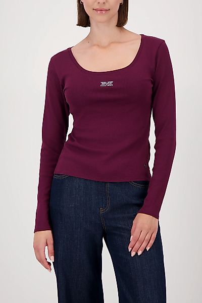 Monari Langarmshirt "Shirt Rippe Schmuck" Mit weitem Rundhalsausschnitt günstig online kaufen