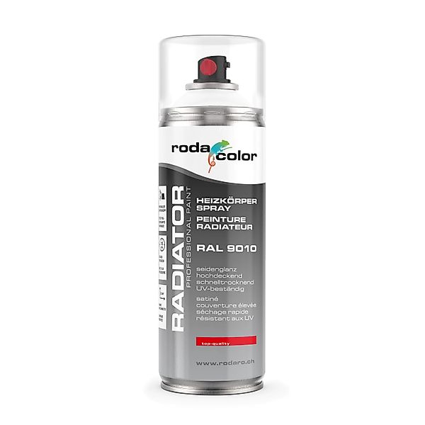 RodaColor Heizkörperspray Sprühlack 400ml RAL9010 Reinweiss günstig online kaufen