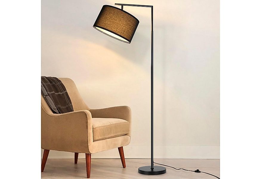 Nettlife Stehlampe Wohnzimmer Vintage Weiß/Schwarz Stoffschirm E27 Bogenlam günstig online kaufen