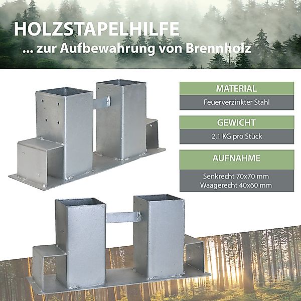 TRUTZHOLM Kaminholzregal Holzstapelhilfe Stapelhilfe Holzstapelhalter Brenn günstig online kaufen