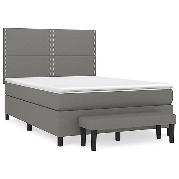 vidaXL Boxspringbett mit Matratze Dunkelgrau 140x200 cm Stoff 3136518 günstig online kaufen
