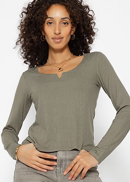 SASSYCLASSY Longshirt Geripptes Langarmshirt Damen mit günstig online kaufen