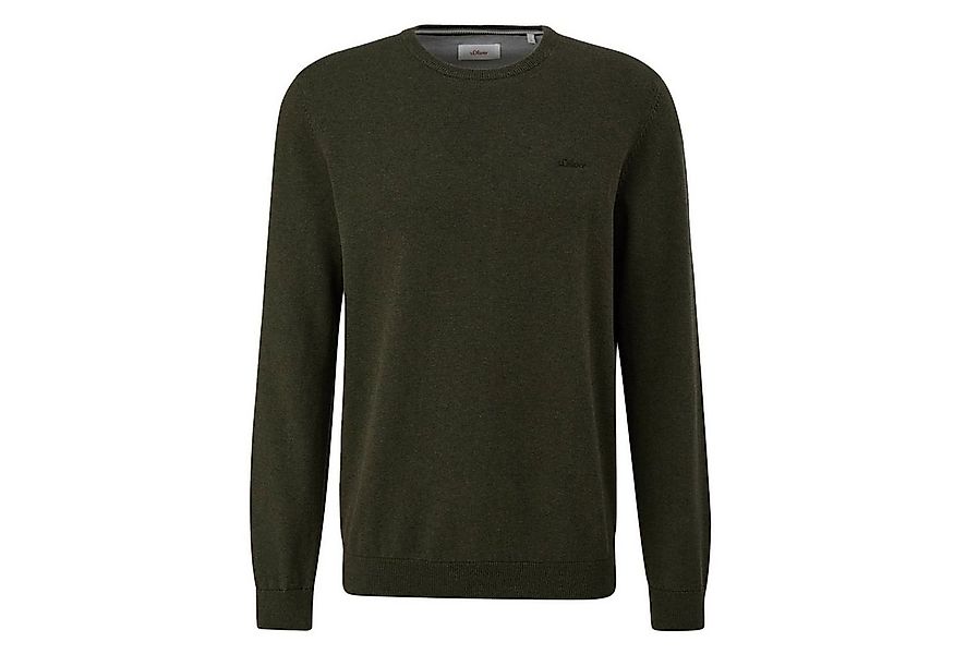s.Oliver Rundhalspullover (1-tlg) mit gesticktem Logo, Crew-Neck (1 Stück) günstig online kaufen