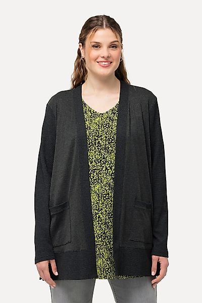 Ulla Popken Sweatjacke Sweatjacke Waffelstruktur offene günstig online kaufen