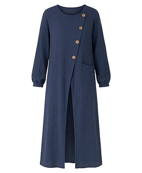 WENOR Longtunika Musselin mit Frontschlitz, Knopfdetail, 100 % Baumwolle, 1 günstig online kaufen