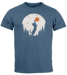 Neverless Print-Shirt Herren T-Shirt Frontprint Katze günstig online kaufen
