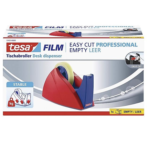 tesa Klebeband tesa 57422-00000-03 Tischabroller tesa Easy Cut® Rot, Blau 1 günstig online kaufen