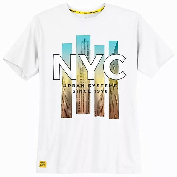 redfield Rundhalsshirt Redfield Übergrößen T-Shirt weiß NYC Fotoprint günstig online kaufen