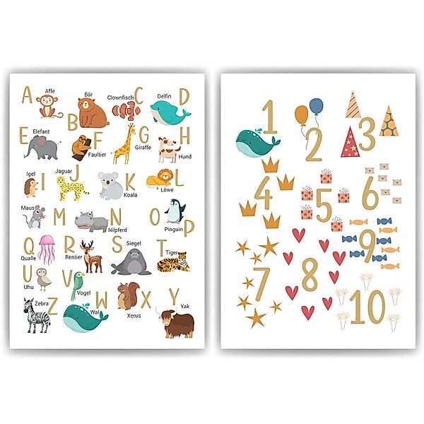 Tigerlino Poster 2er Set Kinderposter Tiere günstig online kaufen
