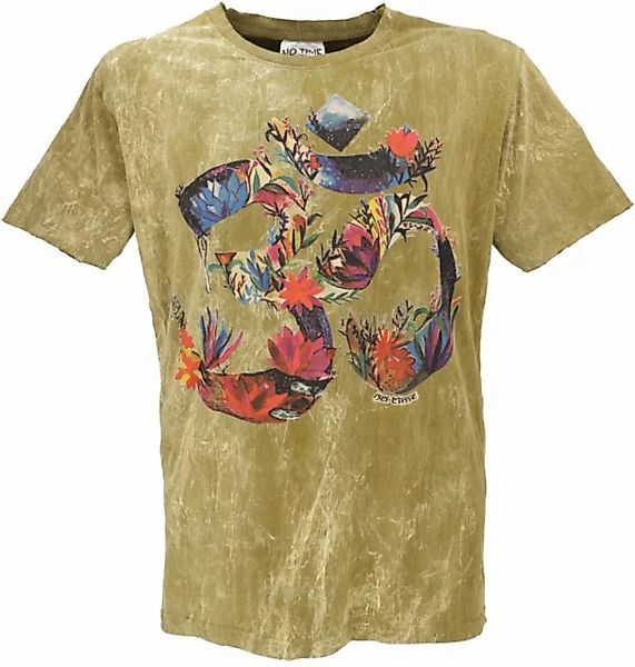 Guru-Shop T-Shirt No time T-Shirt - Flower Power OM massala Goa Style, Fest günstig online kaufen