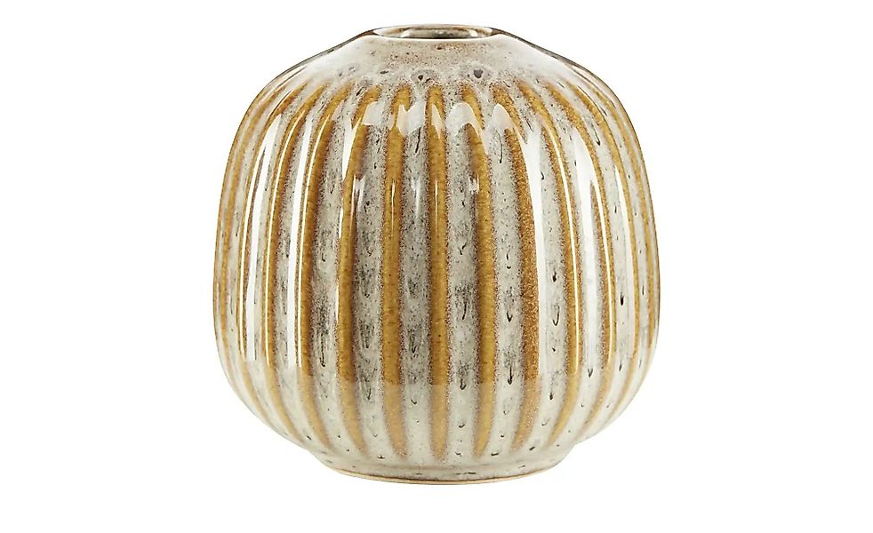 HOME STORY Vase   ¦ braun ¦ Steingut ¦ Maße (cm): H: 9,3  Ø: 9.5 Accessoire günstig online kaufen