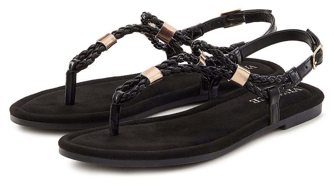 Vivance Sandale Zehentrenner, Sommerschuh, Sandalette mit raffinierten Riem günstig online kaufen