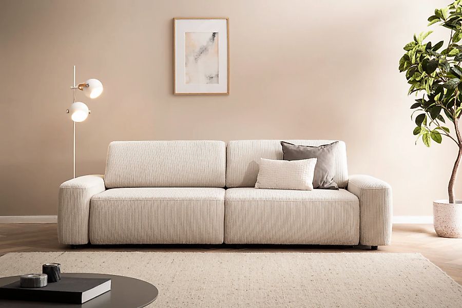 INOSIGN 3-Sitzer "TORGE (257cm), Sofa,Schlafsofa in Cord, Samtvelours, Stru günstig online kaufen