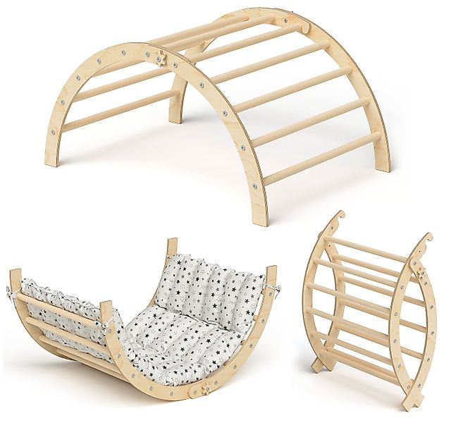 Bellabino Klettergerüst Ruki, (2-in-1 Kletterbogen und Wippe, mit Matratze günstig online kaufen