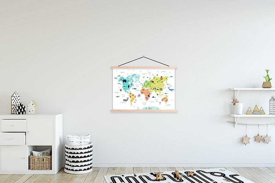 MuchoWow Poster Weltkarte - Tiere - günstig online kaufen