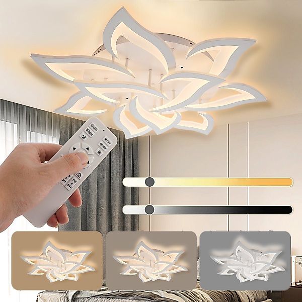 oyajia Deckenleuchte 72W Blumenförmiges LED Deckenleuchte günstig online kaufen