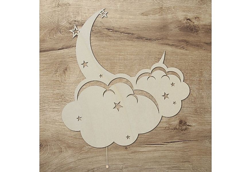 Namofactur LED Dekolicht Wandlampe Mond Wolken Holz Wand Deko Lampe für Kin günstig online kaufen