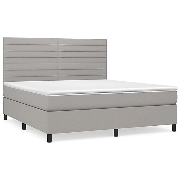 vidaXL Boxspringbett, Boxbett mit Matratze Dunkelgrau 160x200 cm Stoff günstig online kaufen