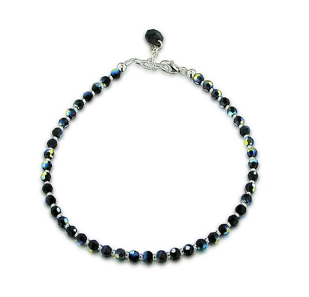 Schöner-SD Fußkette funkelnde Kristallperlen Fußkette mit 925 Silberschließ günstig online kaufen