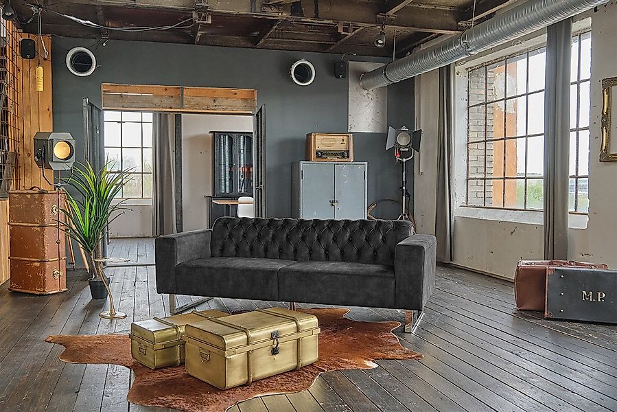 KAWOLA 3-Sitzer NILO, Sofa Couch Velvet Vintage verschiedene Farben 220x77 günstig online kaufen
